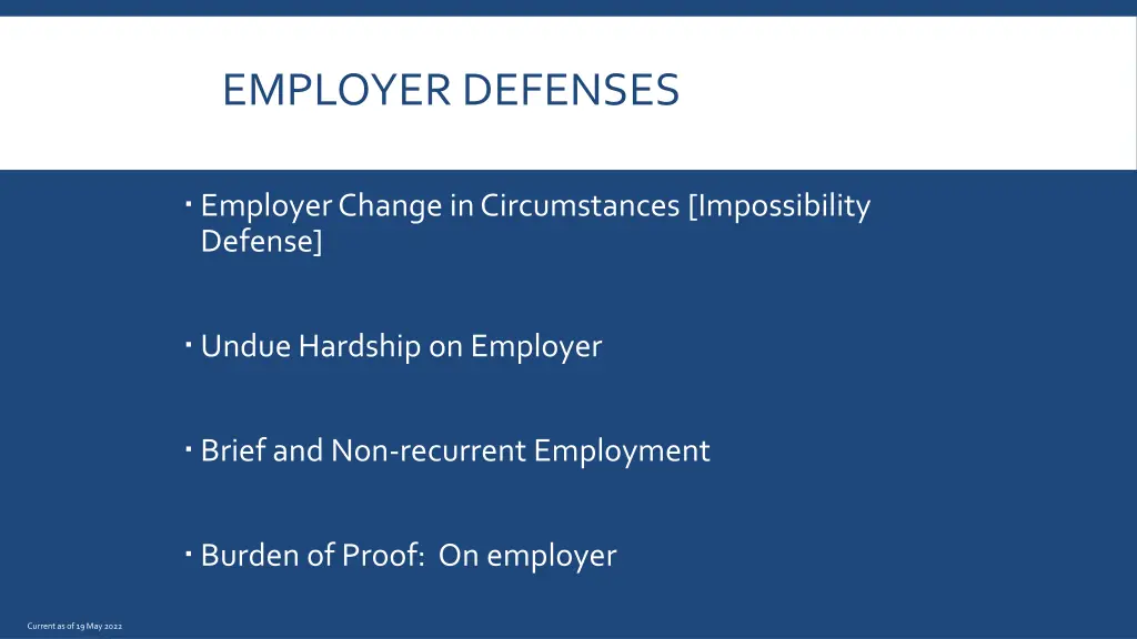 employer defenses