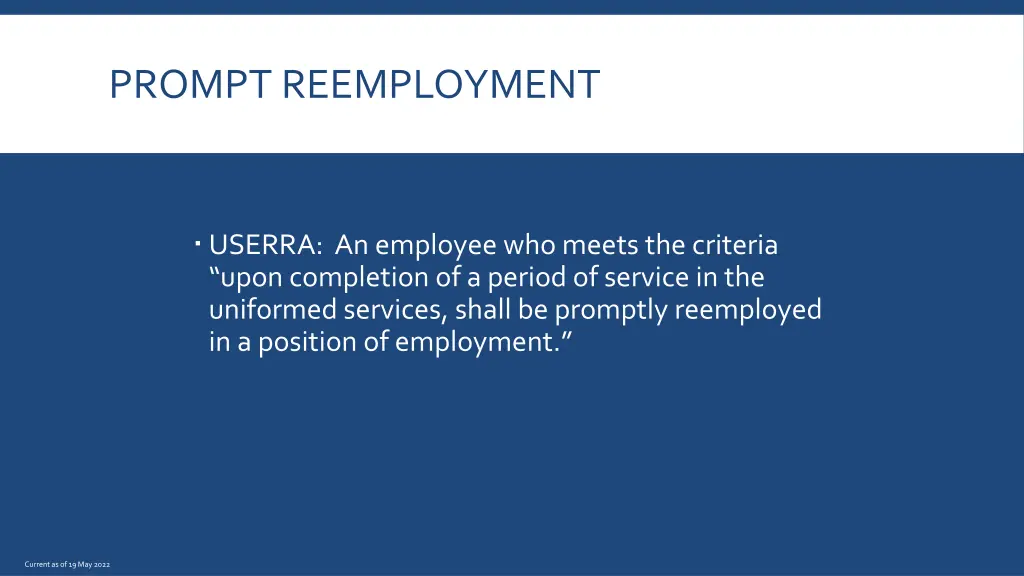 prompt reemployment