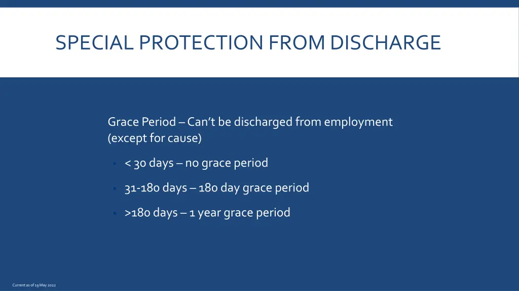 special protection from discharge