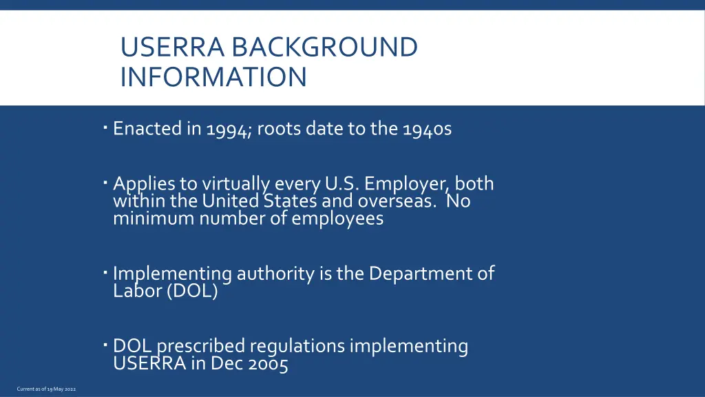 userra background information