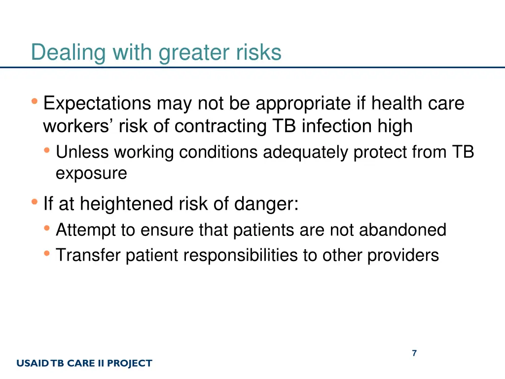 dealing with greater risks