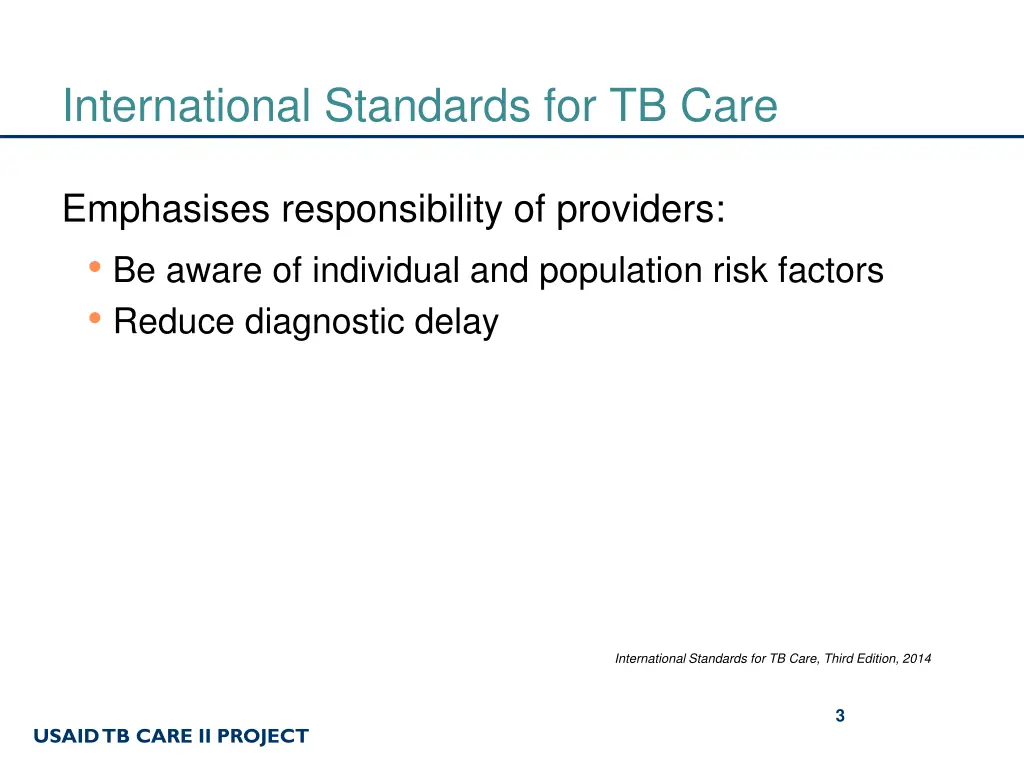 international standards for tb care
