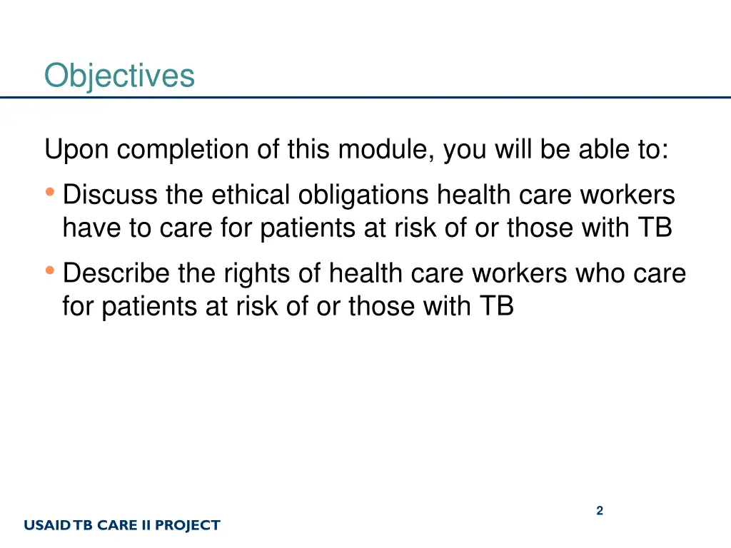 objectives
