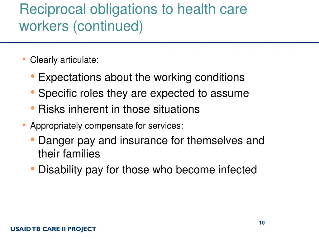 reciprocal obligations to health care workers 1