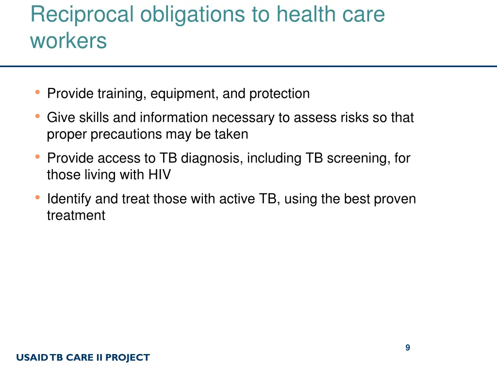 reciprocal obligations to health care workers