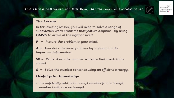 this lesson is best viewed as a slide show using
