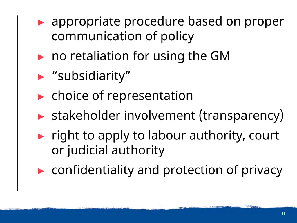 appropriate procedure based on proper