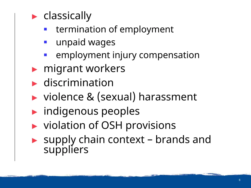 classically termination of employment unpaid