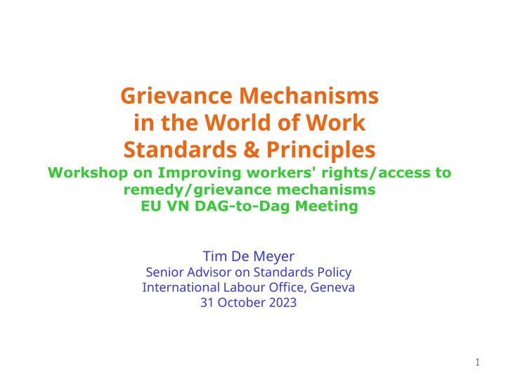 grievance mechanisms in the world of work