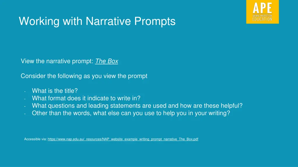 working with narrative prompts