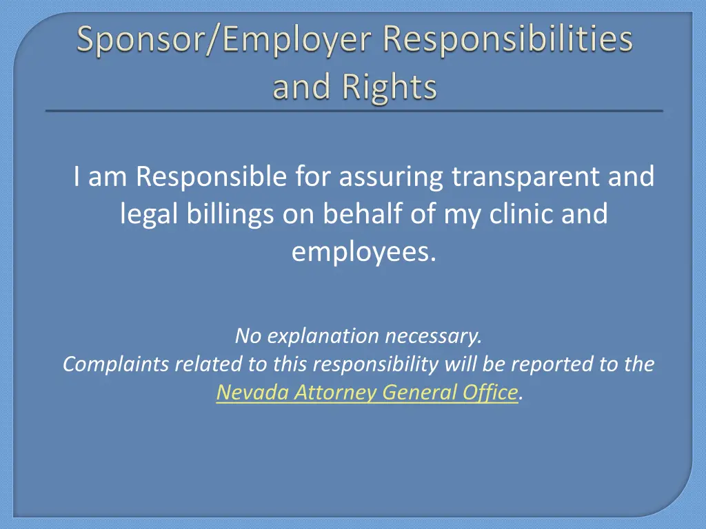 i am responsible for assuring transparent