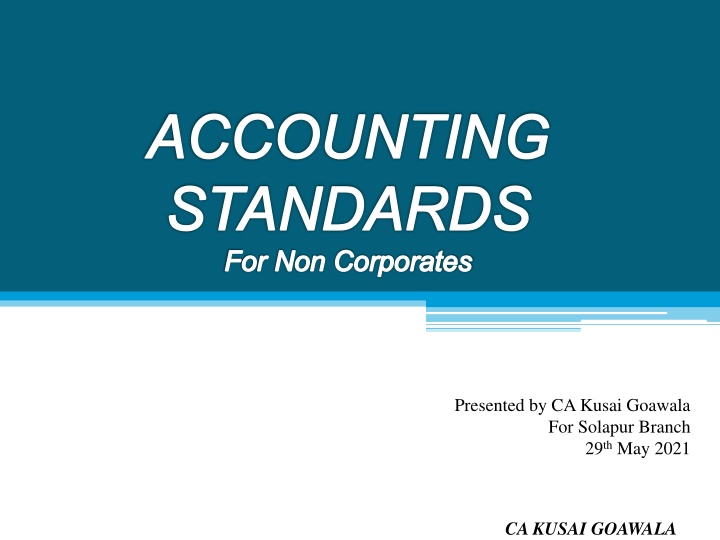 accounting standards for non corporates