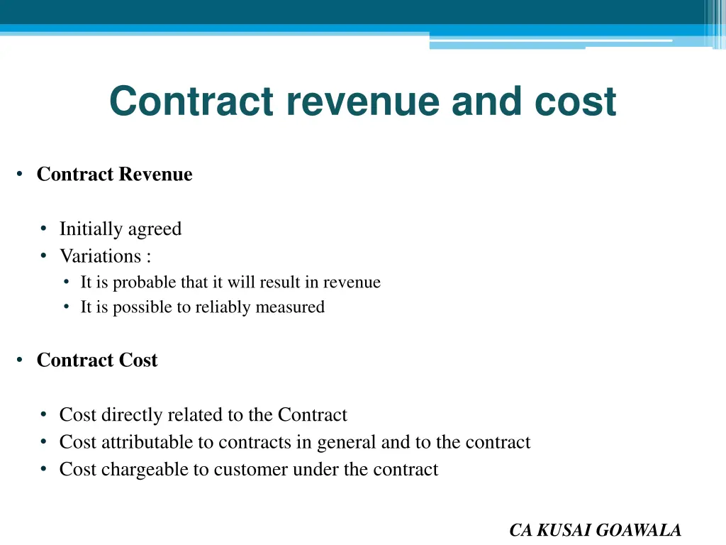 contract revenue and cost