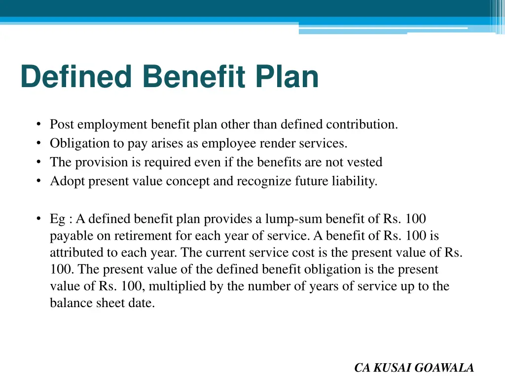 defined benefit plan