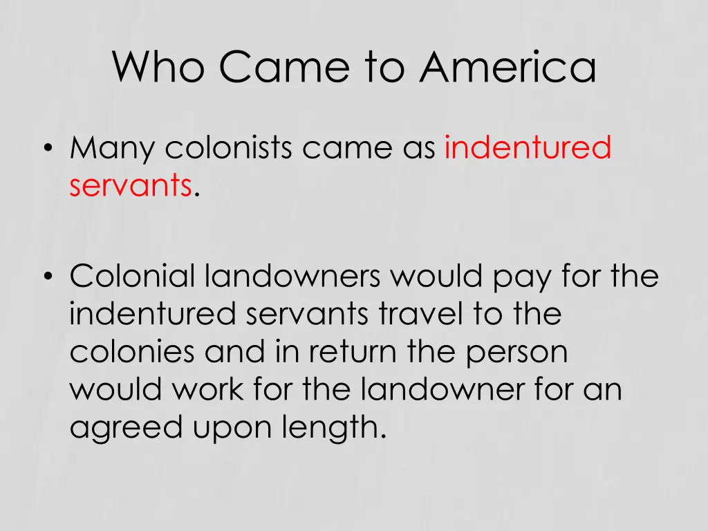 who came to america 1