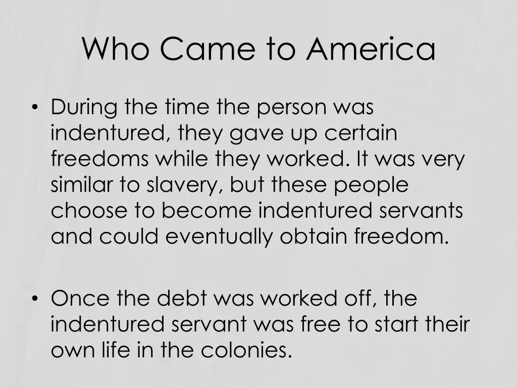 who came to america 2