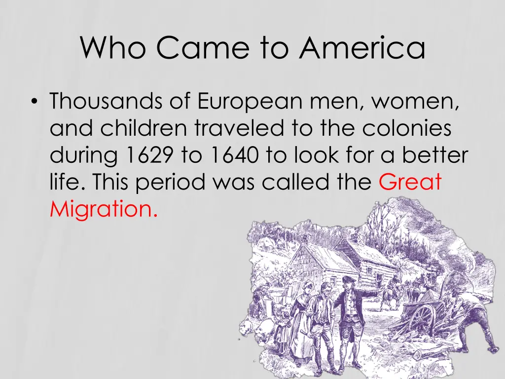 who came to america