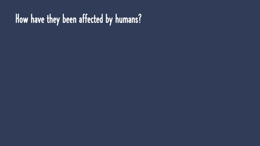 how have they been affected by humans how have