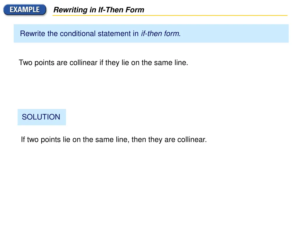 rewriting in if then form