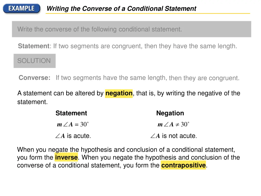 writing the converse of a conditional statement 1