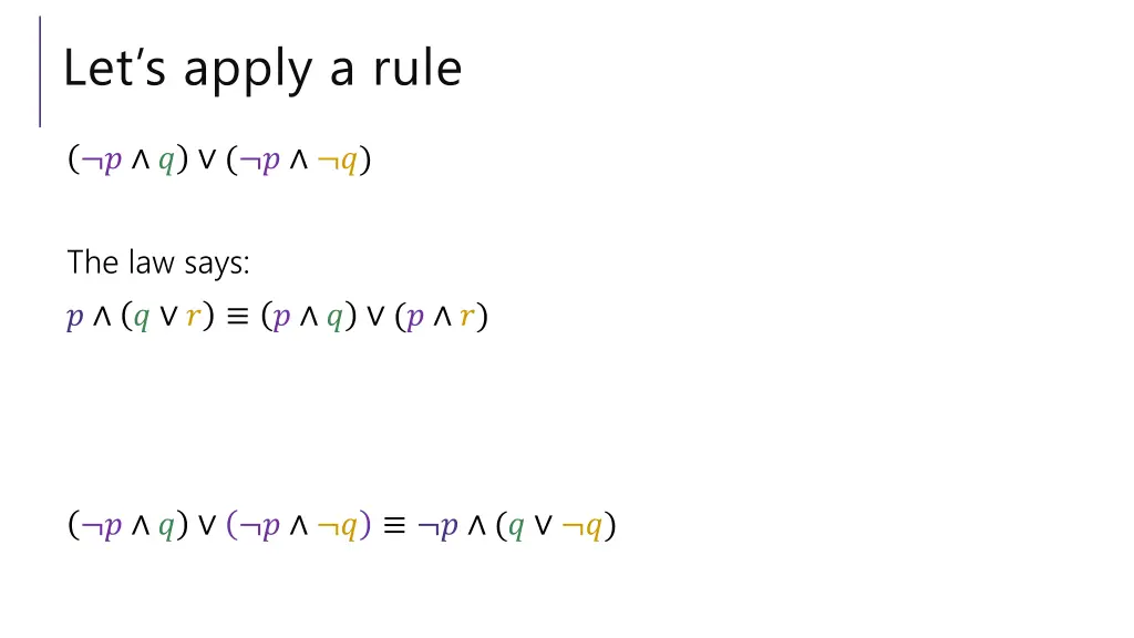 let s apply a rule