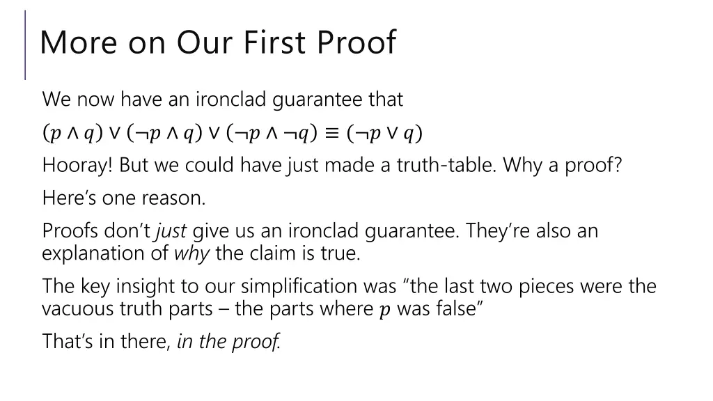 more on our first proof