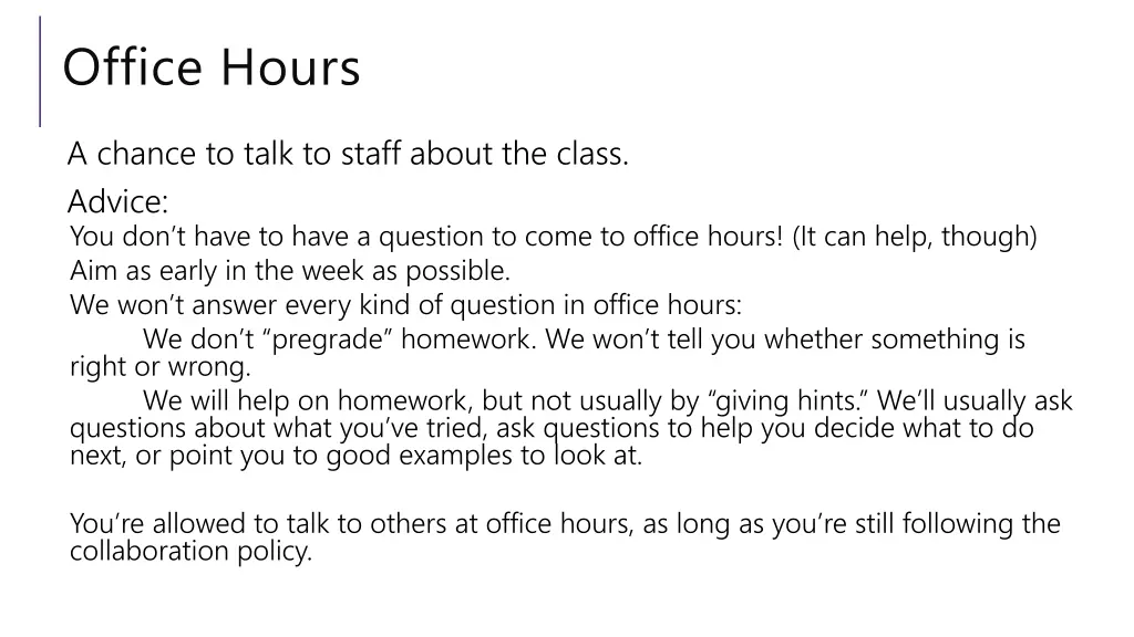 office hours