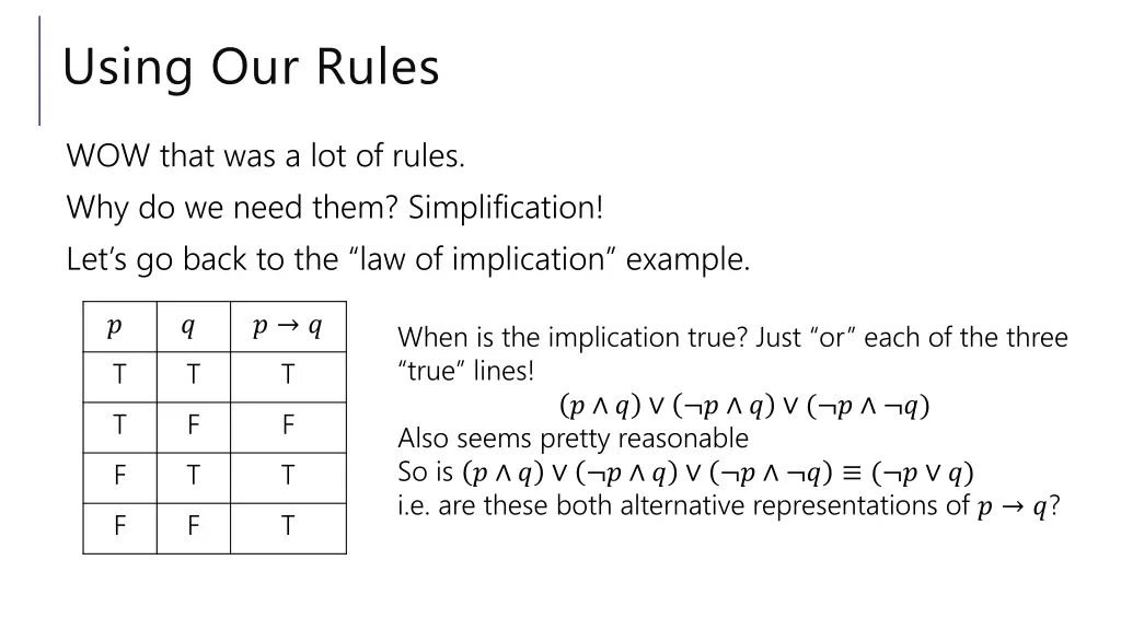using our rules