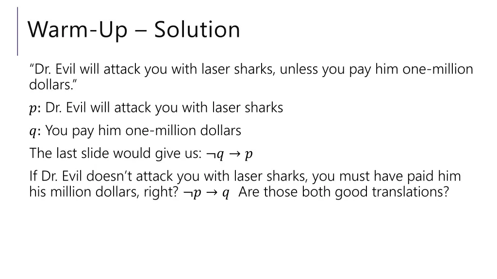 warm up solution 1