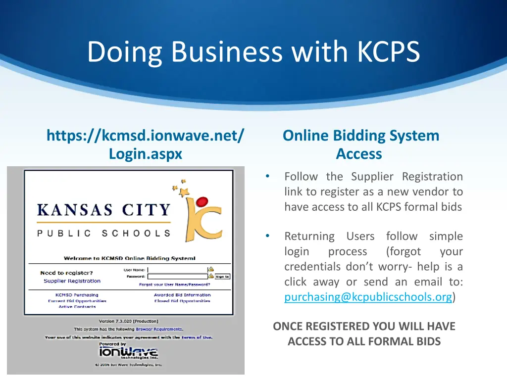 doing business with kcps 2