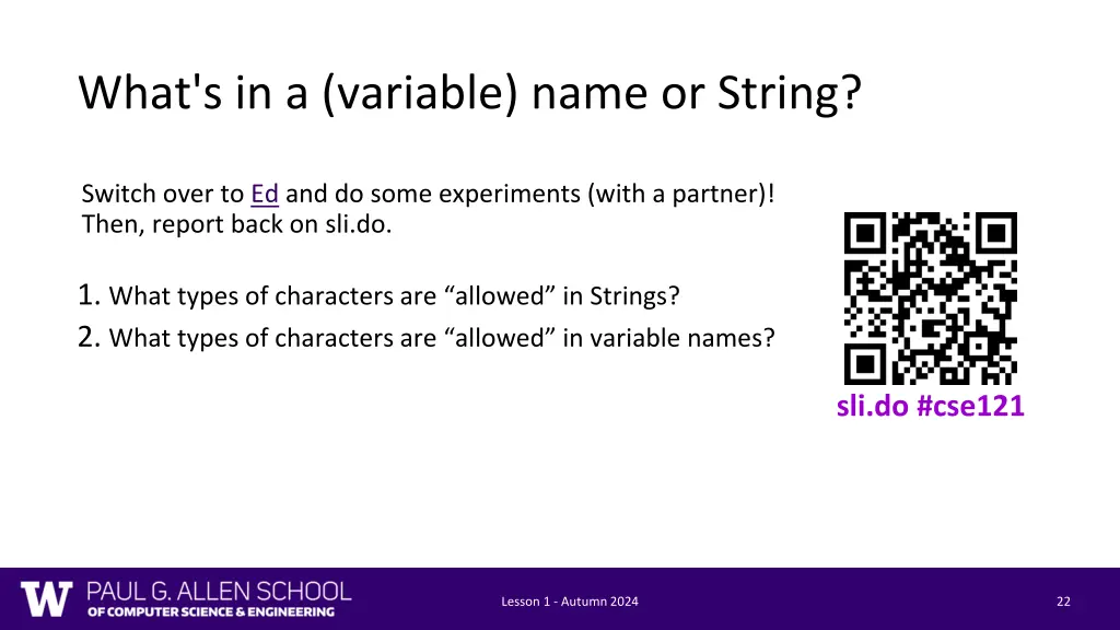 what s in a variable name or string