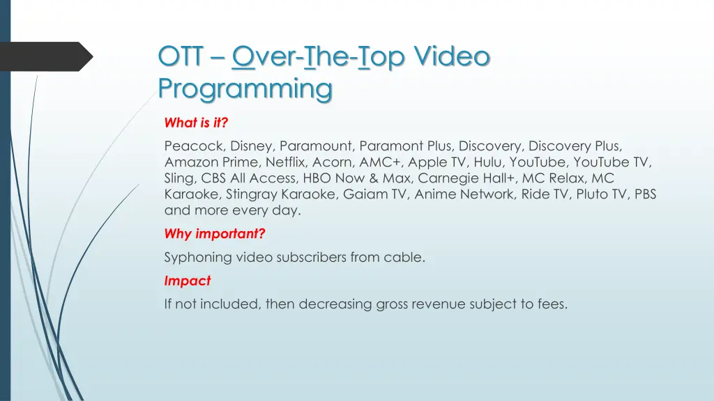 ott over the top video programming