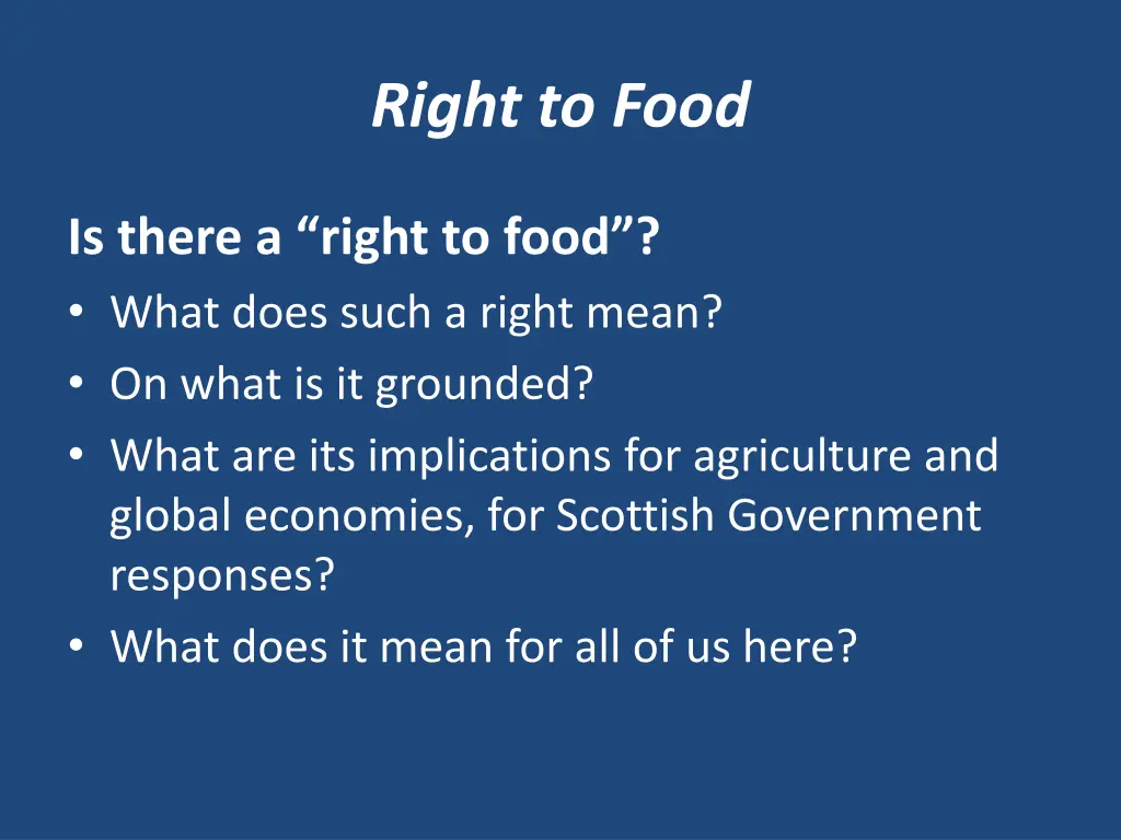 right to food