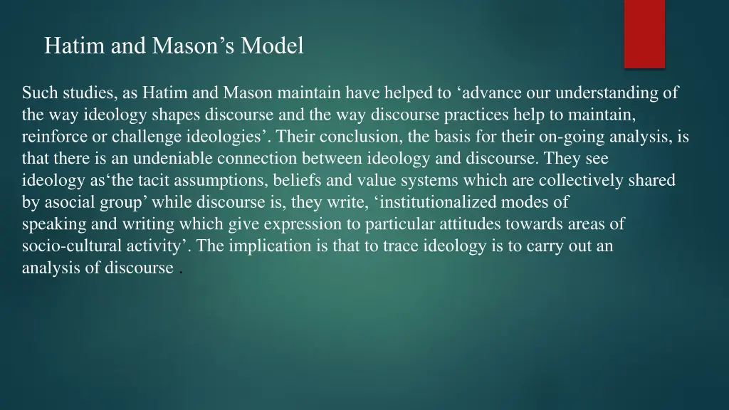 hatim and mason s model