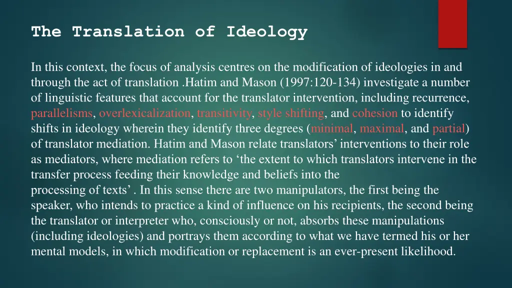 the translation of ideology