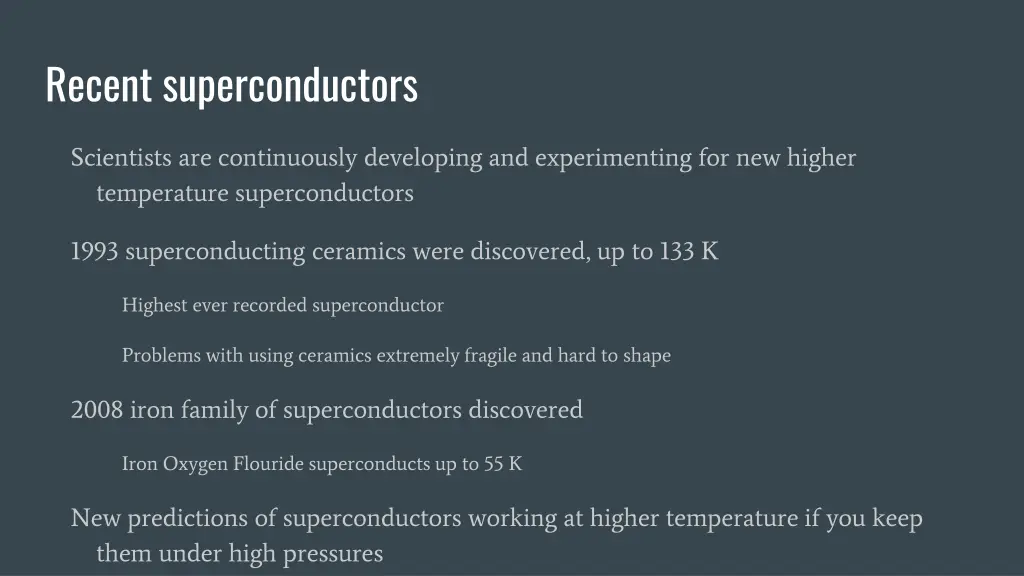 recent superconductors