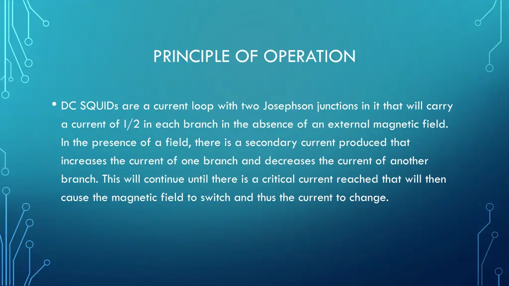principle of operation