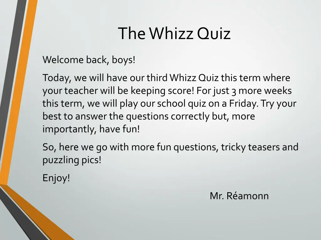 the whizz quiz 1