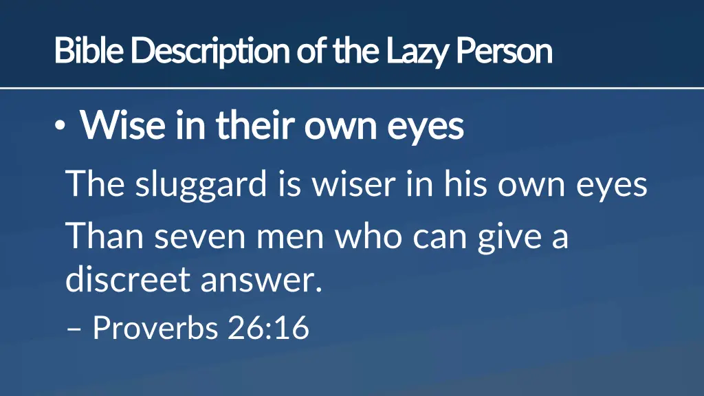 bible description of the lazy person bible 2