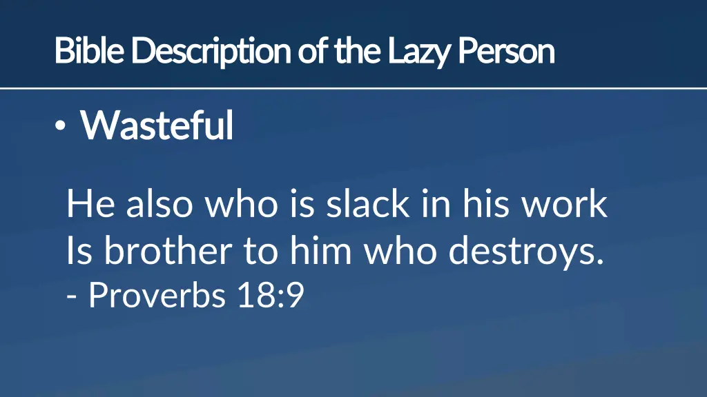 bible description of the lazy person bible