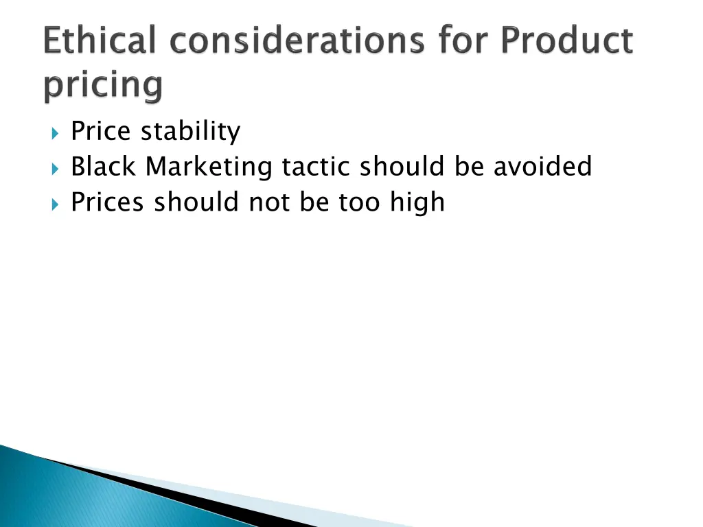price stability black marketing tactic should
