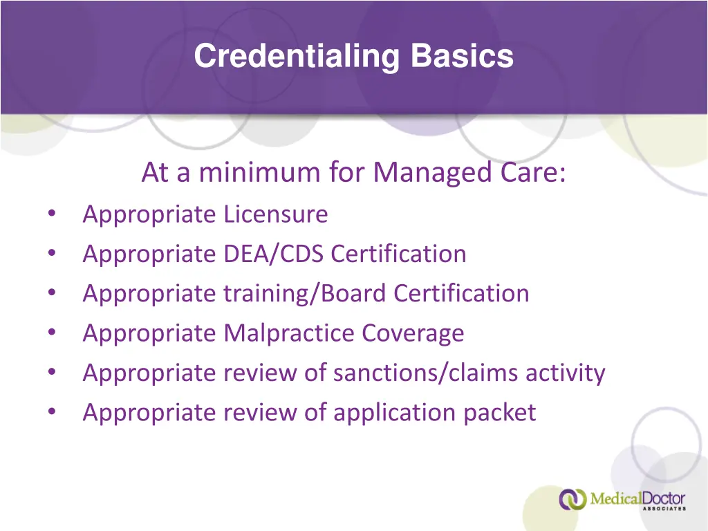 credentialing basics