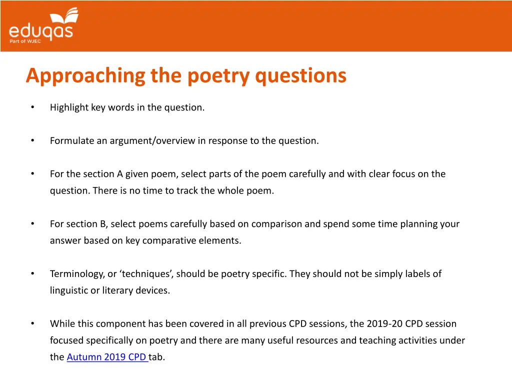 approaching the poetry questions