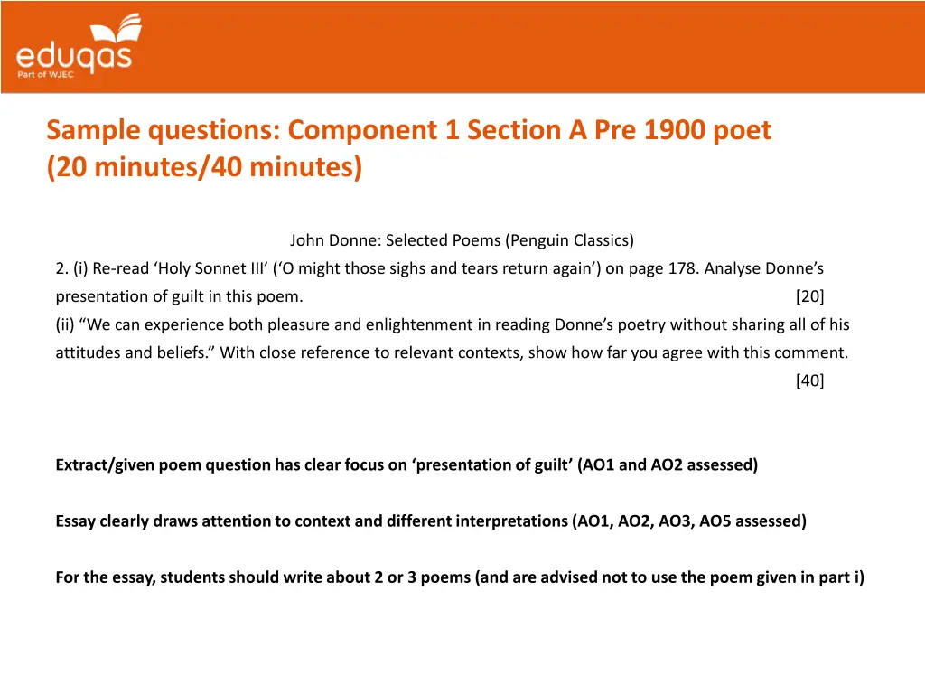 sample questions component 1 section a pre 1900