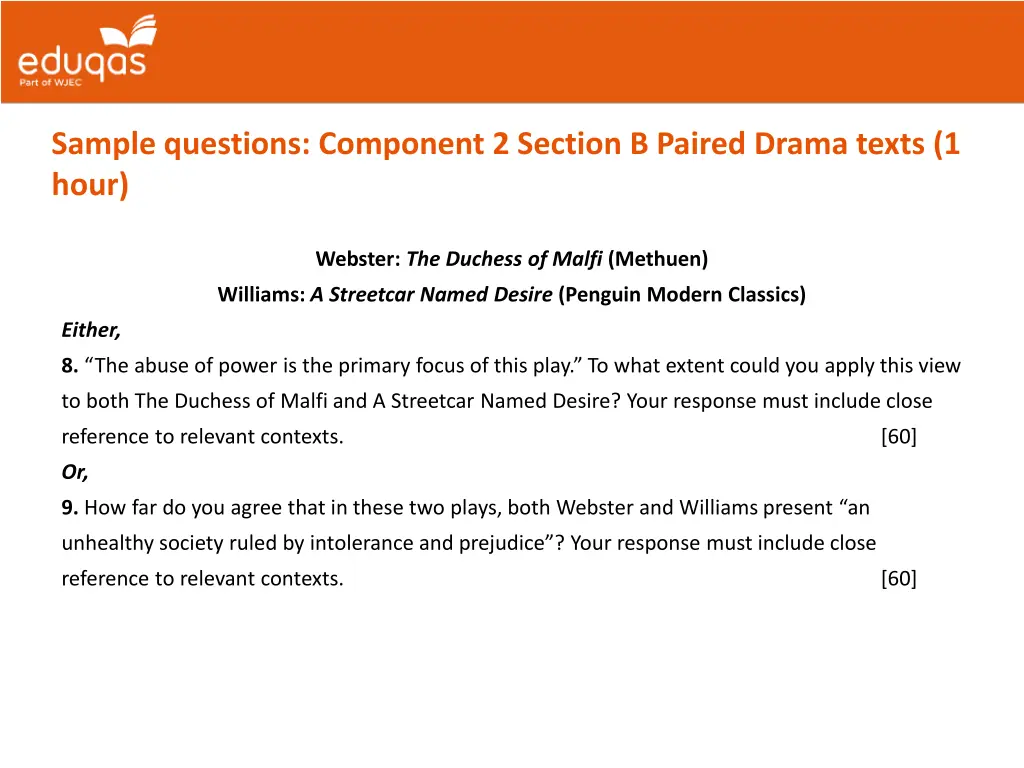 sample questions component 2 section b paired