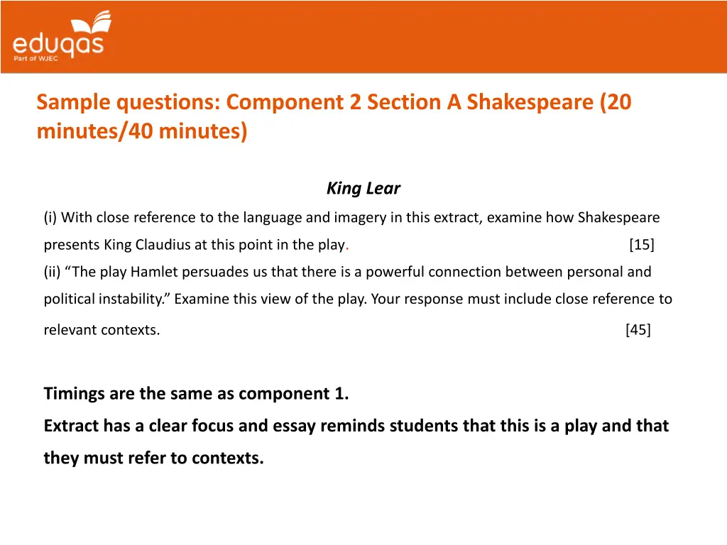 sample questions component 2 section