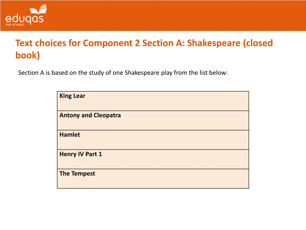 text choices for component 2 section