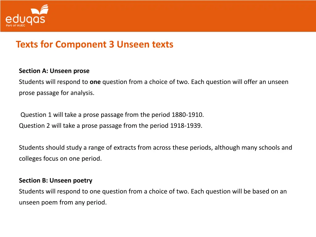 texts for component 3 unseen texts
