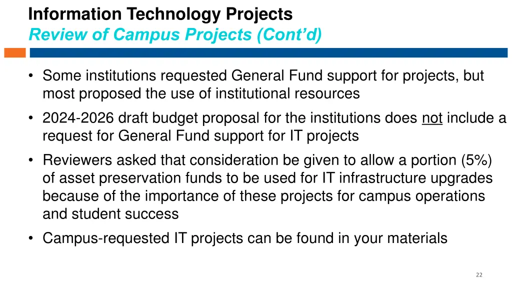 information technology projects review of campus 1