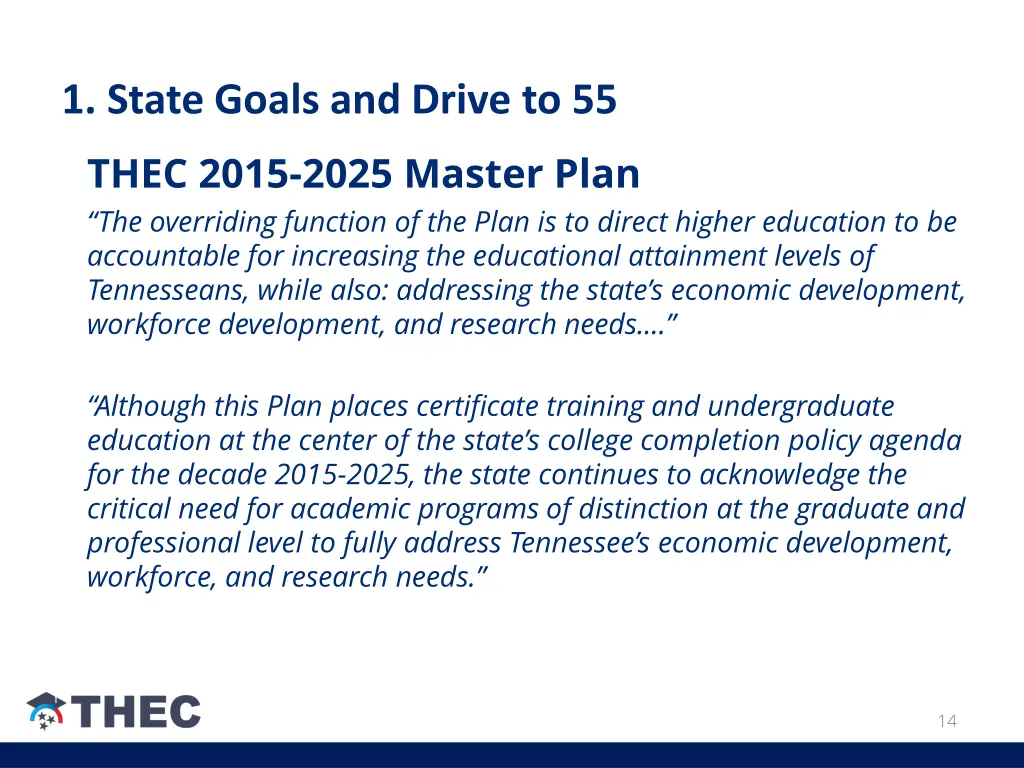 1 state goals and drive to 55 1